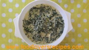 geroomde spinasie met feta