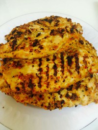 Chicken herb and garlic with creamy mushroom sauce and rice