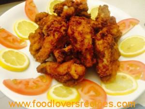 Deep fried chicken with hot chips and sweet chilli tenders and garlic dip