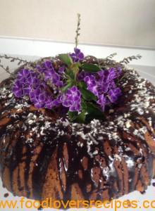 Marbled vanilla chocolate-coffee cake