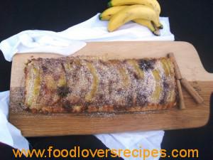 Old fashioned upside-down banana pudding