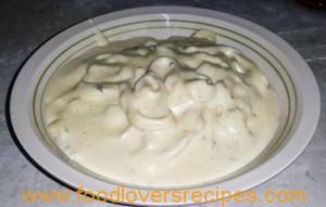 fettuccini met bloukaas sous