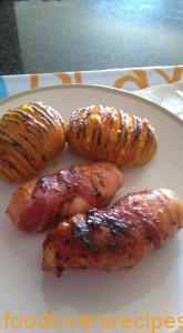 BACON CHICKEN BREAST N STUFFED POTATOES