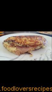 Ham Cheese and Feta Omelette