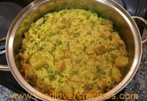 Chicken curry and rice