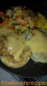 Potato pancakes stuffed with pattie